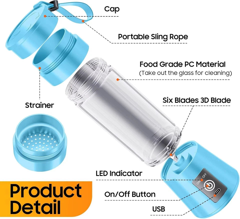USB Mini Rechargeable Personal Blender | Smoothie & Shake Maker | Portable Fruit Juicer – UK Stock Uk_Supplier