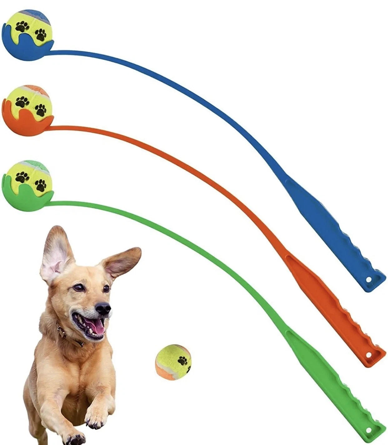 60CM DOG BALL LAUNCHER THROWER PET TRAINING FETCH RETRIEVE CHUCKER LARGE Uk_Supplier