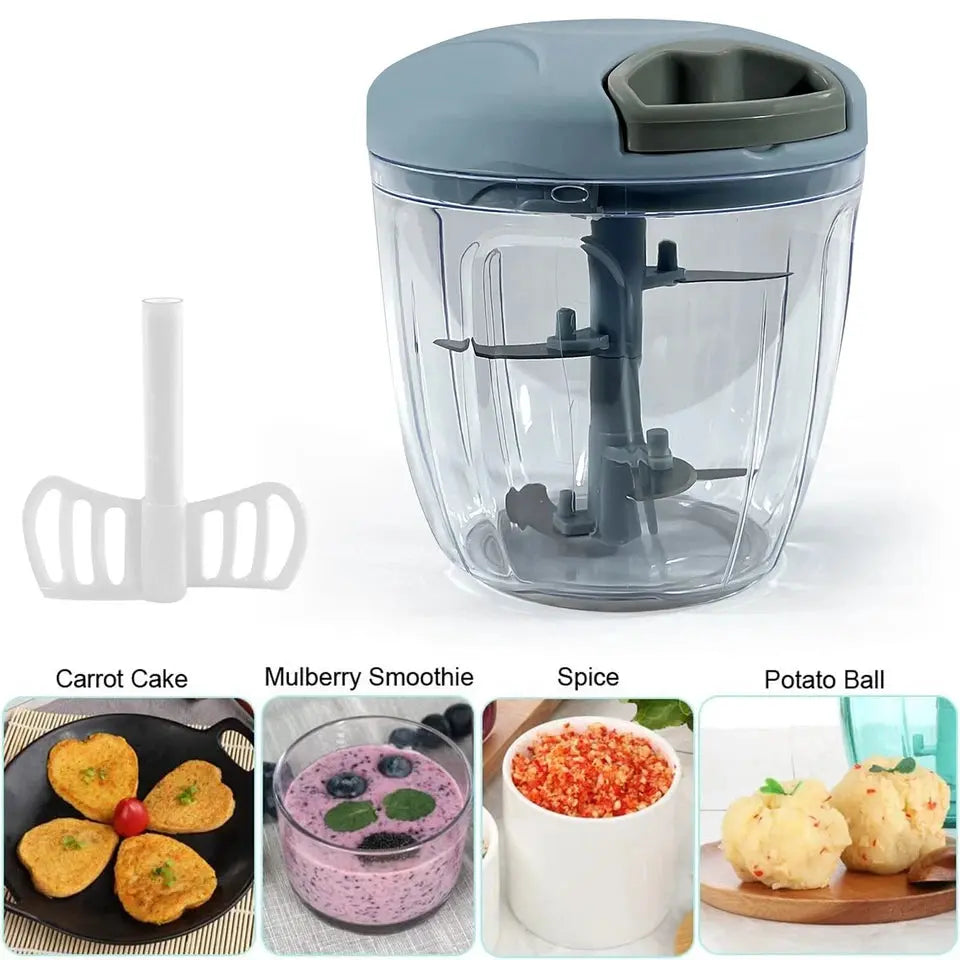 Pull Cord Pulling Food Chopper Manual Vegetable Slicer Hand Blender UK China