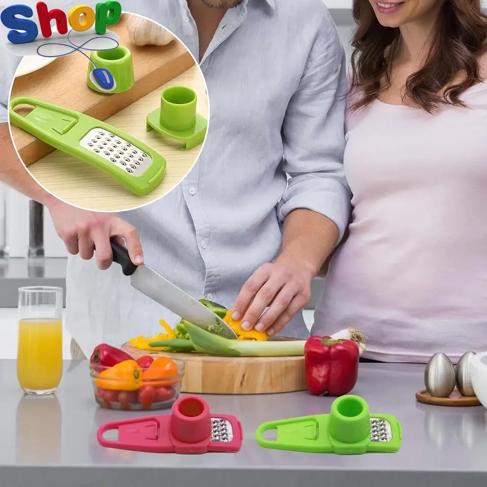 Garlic Press Grinder,Manual Compact Garlic Mini Crusher,304 Stainless Steel Uk_Supplier