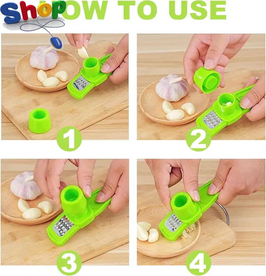 Garlic Press Grinder,Manual Compact Garlic Mini Crusher,304 Stainless Steel Uk_Supplier