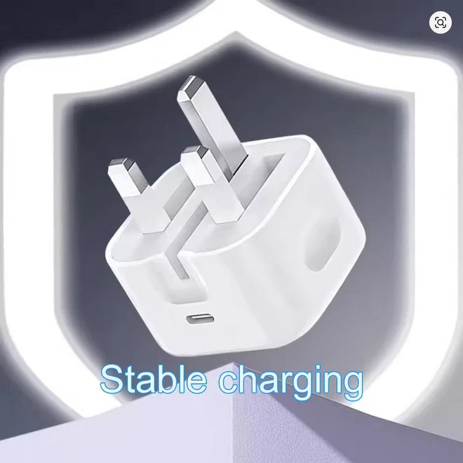 For iPhone 14 13 12 11 Pro XR XS Fast Charging 20W USB-C PD Plug Uk_Supplier
