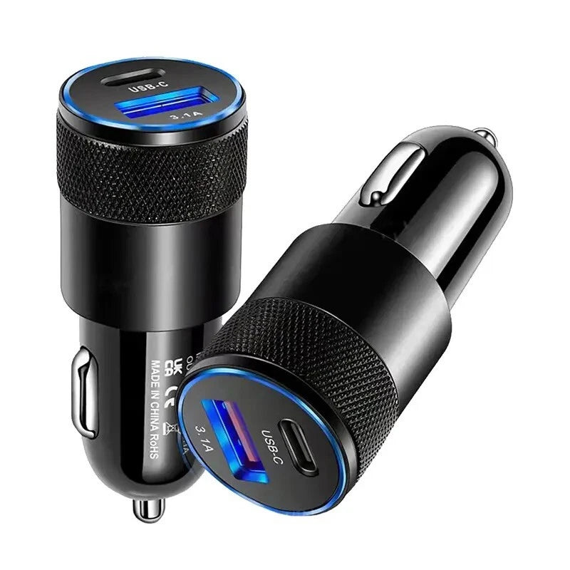 FAST IN CAR CHARGER 2 PORT USB TYPE C FOR IPHONE 16 / 16 PRO /16 MAX /16 PLUS Uk_Supplier