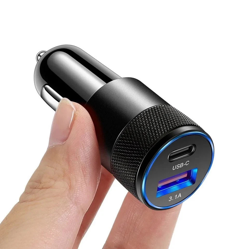 FAST IN CAR CHARGER 2 PORT USB TYPE C FOR IPHONE 16 / 16 PRO /16 MAX /16 PLUS Uk_Supplier