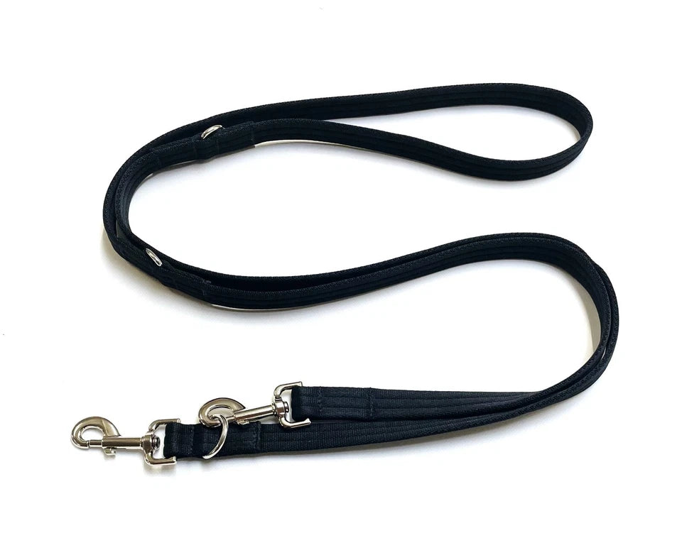 Police Style Dog Training Lead Black Double Ended Multi Functional Soft 25mm Uk_Supplier