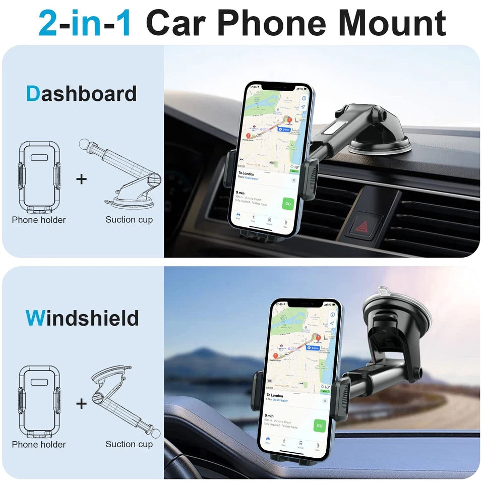 360°Car Phone Holder Universal Mount Mobile Windshield Dashboard/Air Vent desk Uk_Supplier