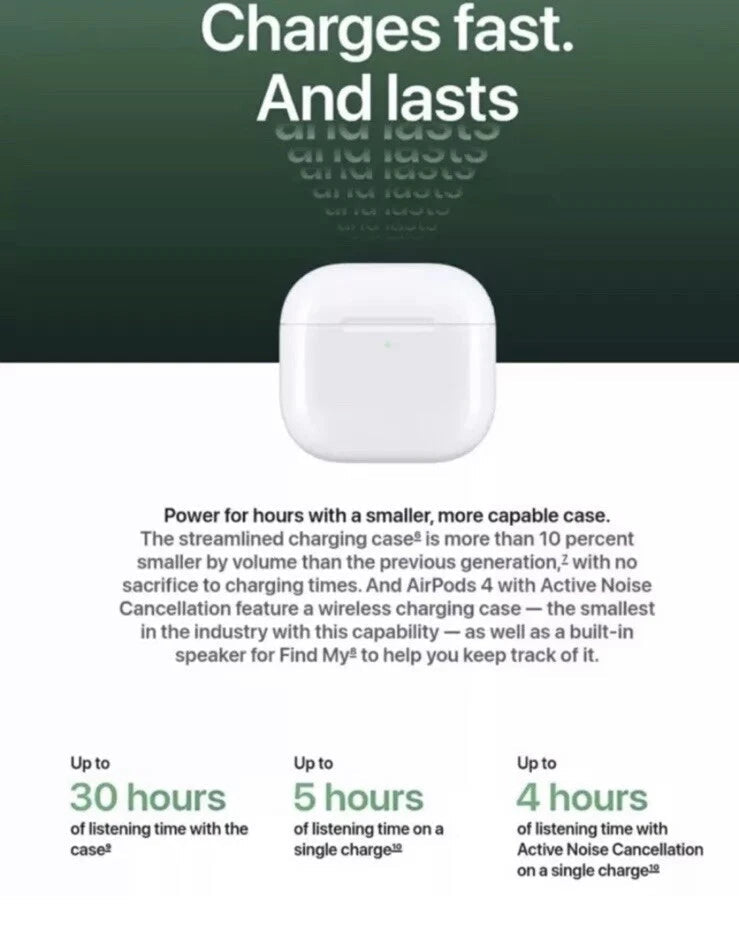 Apple AirPods 4 Active Noise Cancellation Wireless Earbuds Bluetooth Headphones Uk_Supplier